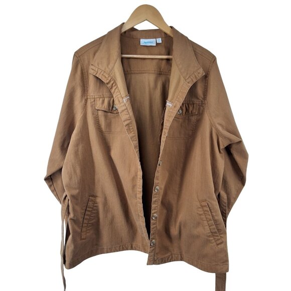 National Womens Button-Up Jacket 3X Brown - Picture 5 of 7